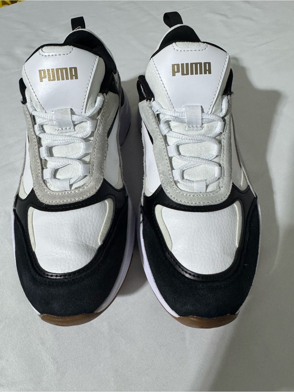 Puma Unisex Black White Sneakers Size 8.5 Athletic Casual Shoes